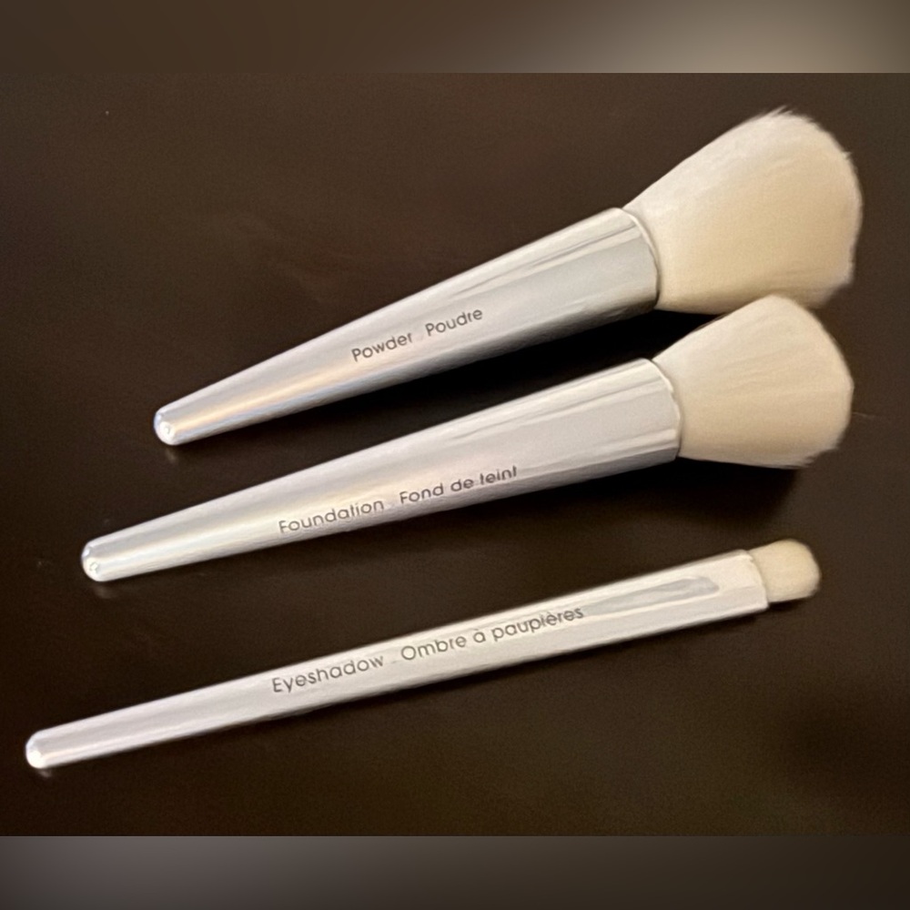 Sephora Mini Silver Brush Travel Makeup Brushes Set Powder Foundation Eyeshadow - Picture 3 of 3